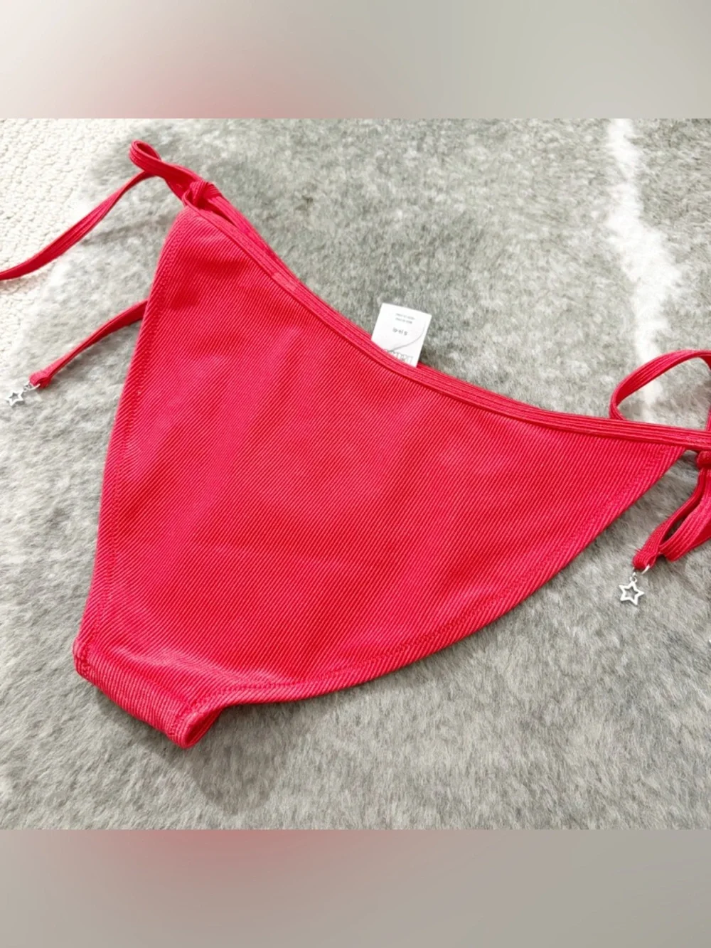 NWT Wild Fable Side Tie Shiny Ribbed Low-Rise High Leg Cheeky Bikini Bottoms S - Picture 5 of 12